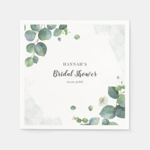 Serviette En Papier Papier de scénario de mariage avec eucalyptus