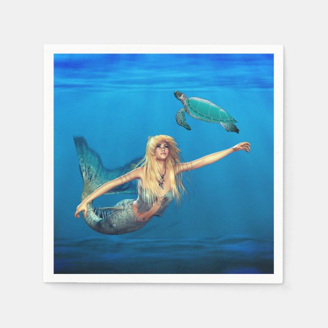 Serviette En Papier Papier de sirène Napkin (Devant)