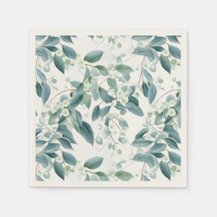 Serviette En Papier Papier de style Aquarelle vert Eucalyptus de Sage 