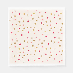 Serviette En Papier Papier de table à base de confetti rose et or pour