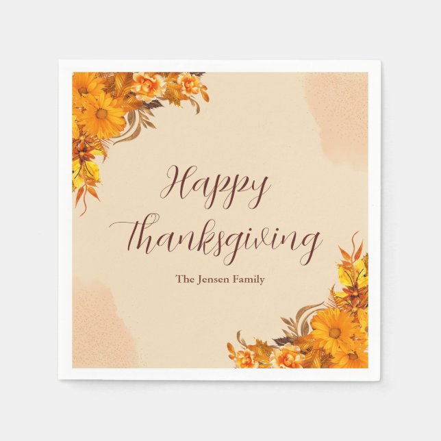 Serviette En Papier Papier de table Thanksgiving (Devant)
