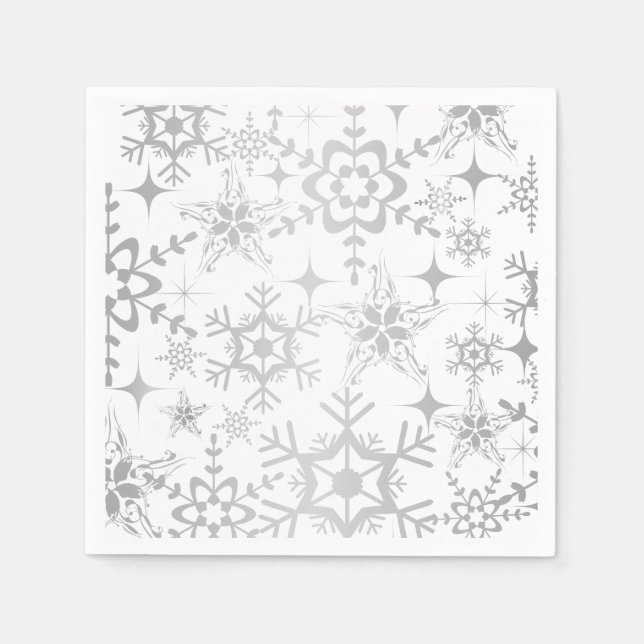 Serviette En Papier Papier de vacances Napkins Flèches de neige (Devant)