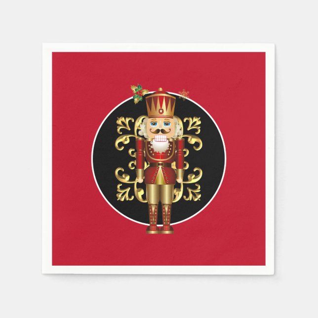 Serviette En Papier Papier de vacances Napkins-Nutcracker (Devant)