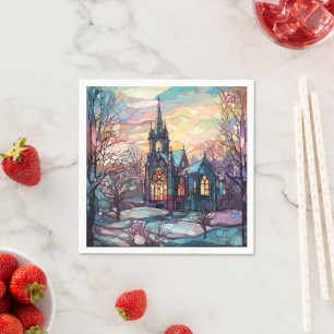 Serviette En Papier Papier d'église en verre tendu