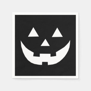Serviette En Papier Papier d'horreur Jack-o'-lantern noir blanc