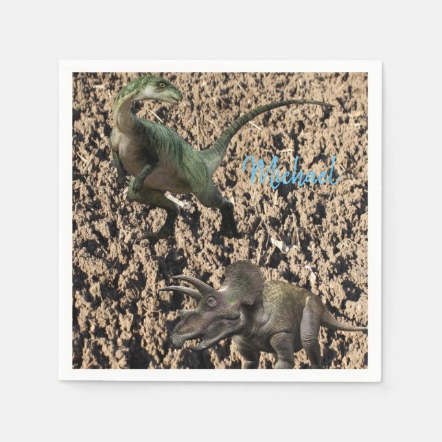 Serviette En Papier Papier Dinosaur serviettes Michael (Devant)