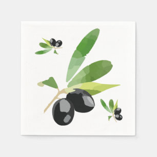 Serviette En Papier Papier d'olives noires méditerranéennes
