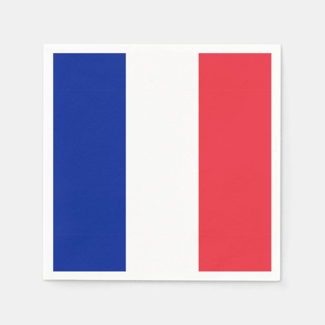 Serviette En Papier Papier Drapeau France Napkin (Devant)