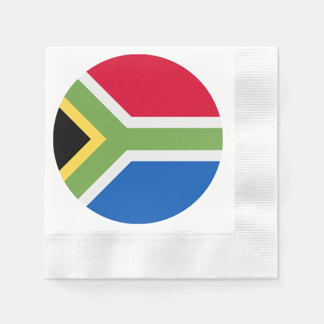 Serviette En Papier Papier Drapeau Sud-Africain Napkin (Devant)