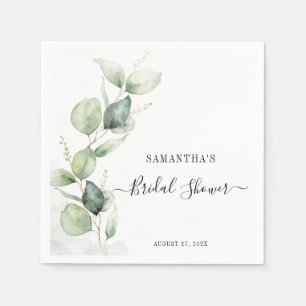 Serviette En Papier Papier élégant à motif eucalyptus aquarelle pour l
