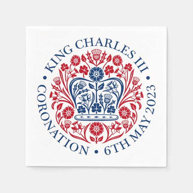 Serviette En Papier Papier Emblème King Charles III Coronation (Devant)