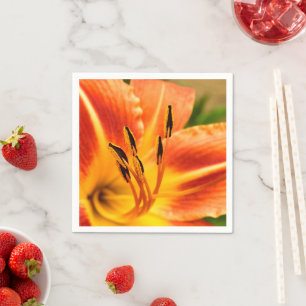 Serviette En Papier Papier en Lily Tigre Orange