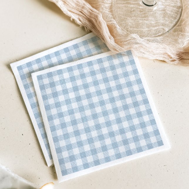 Serviette En Papier Papier En vichy bleu simple (Créateur téléchargé)