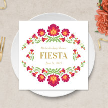 Papier festa mexicain Napkin, Floral rouge
