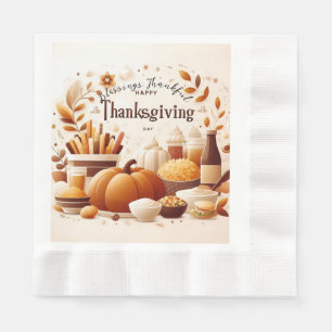 Serviette En Papier Papier festif de Thanksgiving reconnaissant 