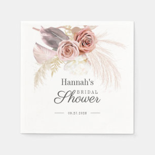 Serviette En Papier Papier Fête de Mariage Désert Herbe des Pampas Bru