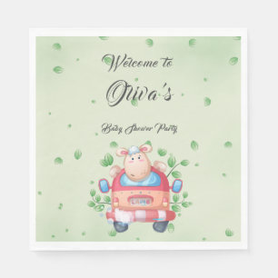 Serviette En Papier Papier Fête de Naissance Agneau Bébé Mignon