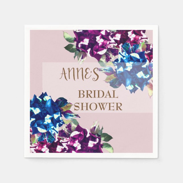 Serviette En Papier Papier Fête des mariées rose Fleurs (Devant)