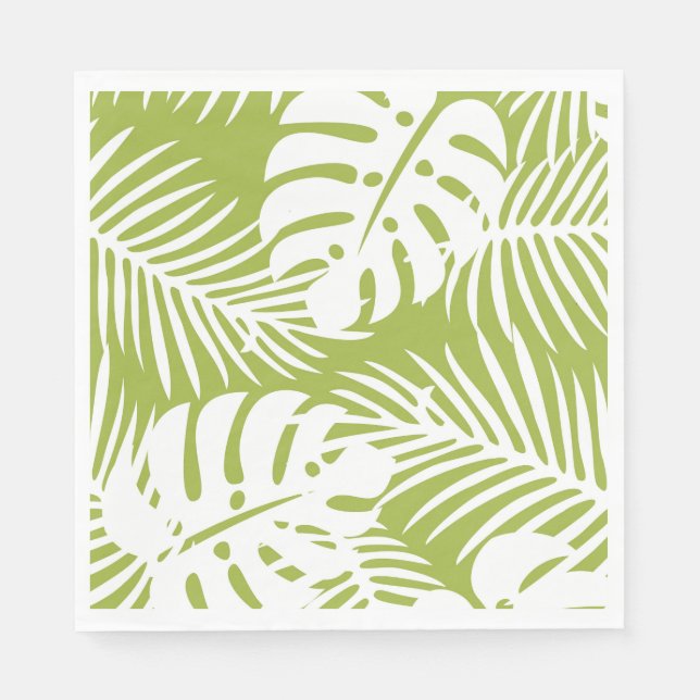 Serviette En Papier Papier feuille de palme vert tropicale Napkin (Devant)