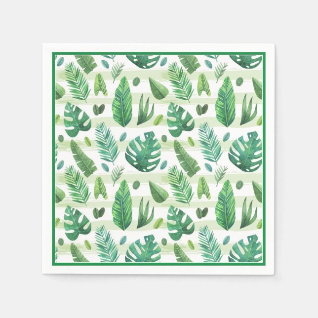 Serviette En Papier Papier Feuilles-tropiques (Devant)