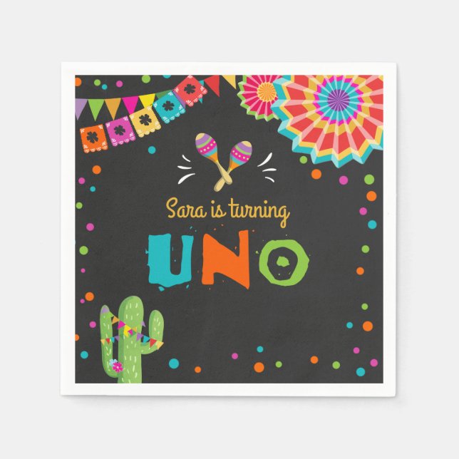 Serviette En Papier Papier Fiesta serviettes Mexicaine Uno Premier Ann (Devant)