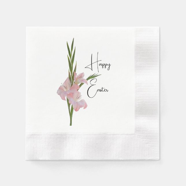 Serviette En Papier Papier "Fleur de Gladioli" Napkin (Devant)