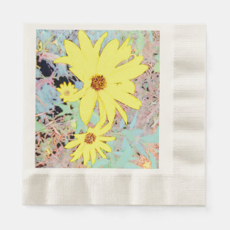 Serviette En Papier Papier Fleur Jaune Été