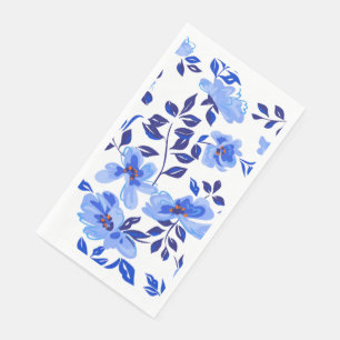 Serviette En Papier papier floral bleu et blanc serviettes