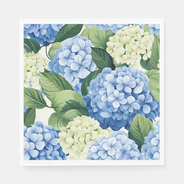 Serviette En Papier Papier Floral Hydrangeas (Devant)