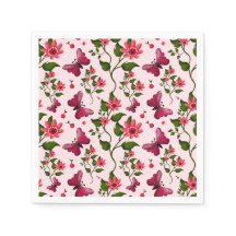 Papier Floral Papillon Midnight Bloom