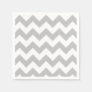 Serviette En Papier Papier gris et blanc Chevron