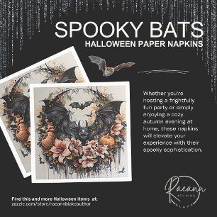 Serviette En Papier Papier Halloween chauves-souris éffrayantes