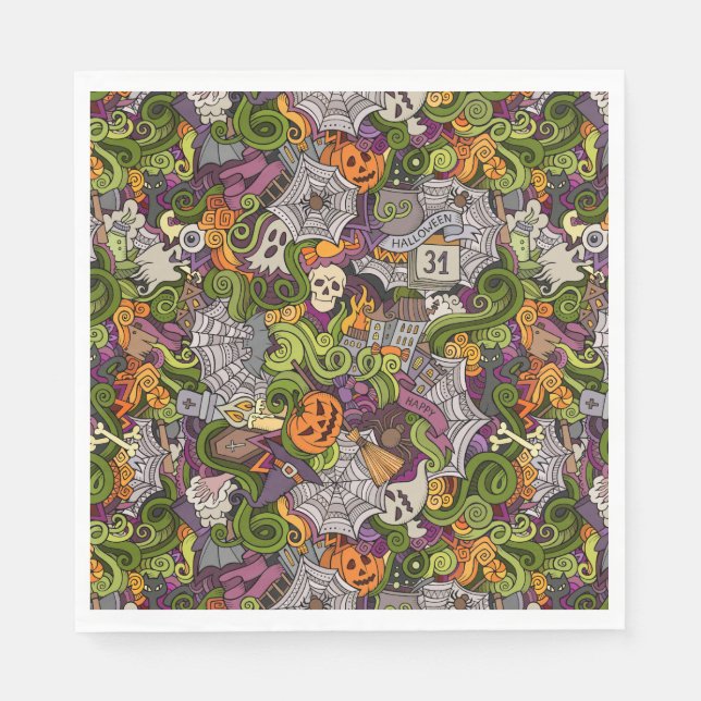 Serviette En Papier Papier Halloween éffrayant Napkin (Devant)