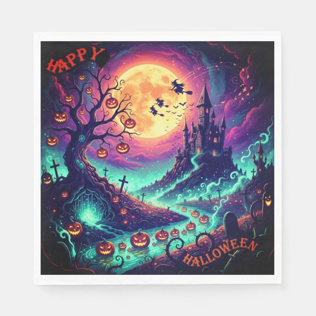 Serviette En Papier Papier Halloween Napkin (Devant)