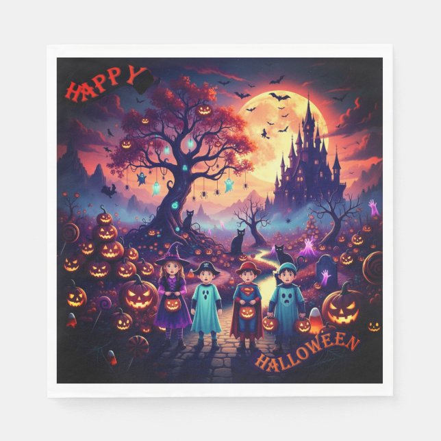 Serviette En Papier Papier Halloween Napkin (Devant)