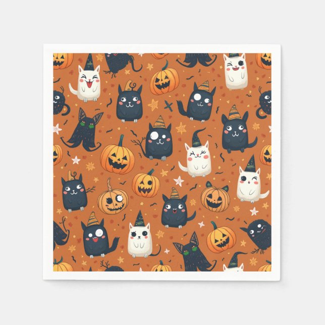 Serviette En Papier Papier Halloween Napkin (Devant)