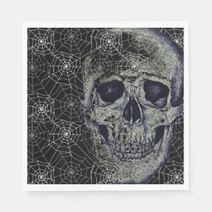 Serviette En Papier Papier Halloween Napkins-Crâne & Webs