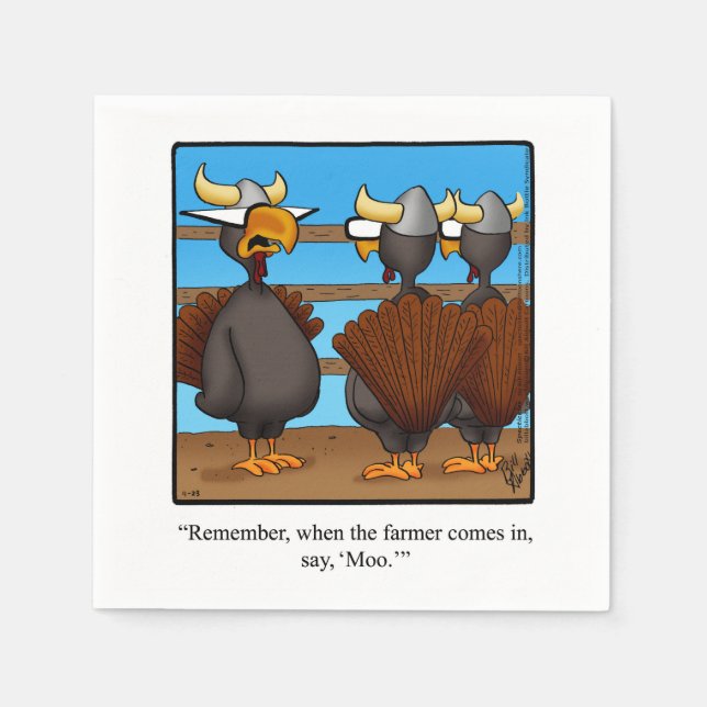 Serviette En Papier Papier Humour Thanksgiving (Devant)