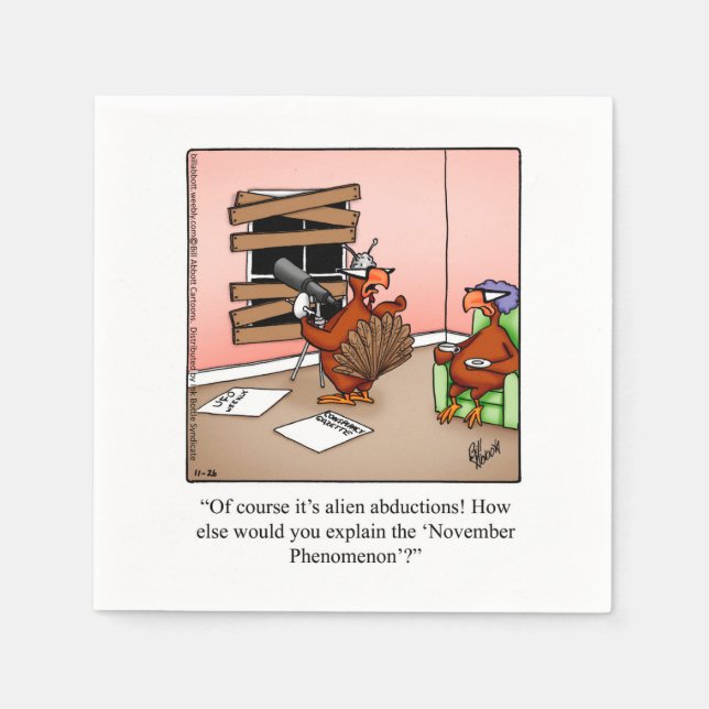 Serviette En Papier Papier Humour Thanksgiving (Devant)