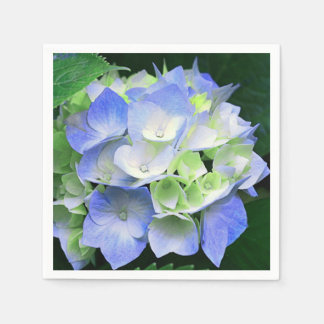 Serviette En Papier Papier Hydrangea bleu et vert Floral