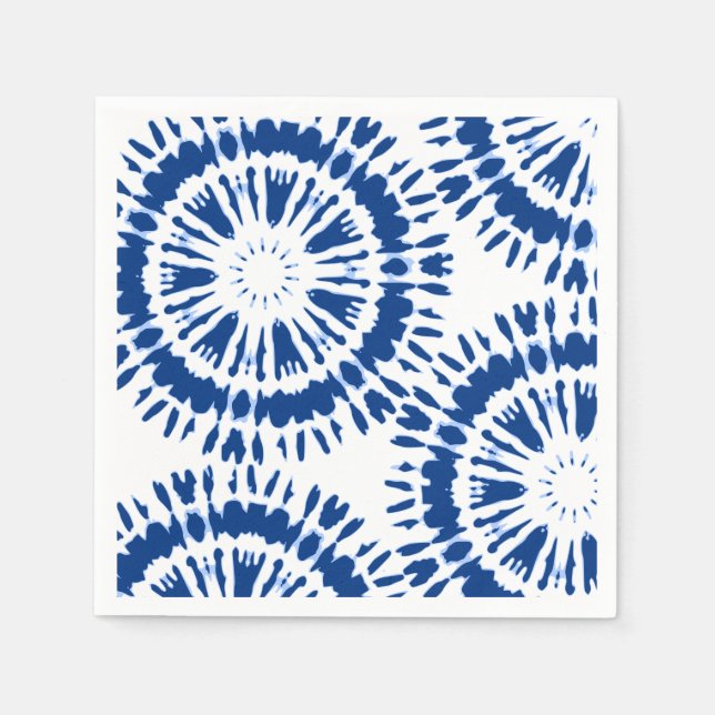 Serviette En Papier Papier Indigo Blue Tie Dye (Devant)