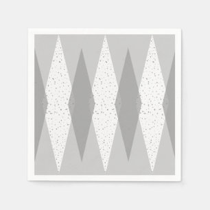 Serviette En Papier Papier Jacquard gris moderne du milieu du siècle