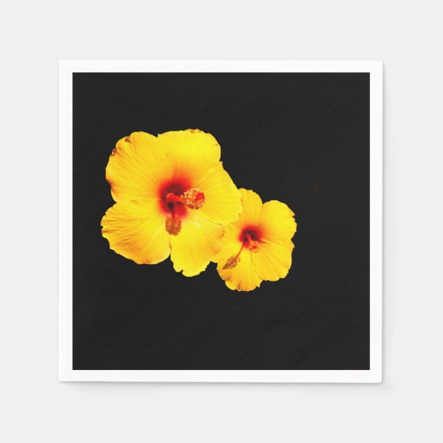 Serviette En Papier Papier jaune Hibiscus (Devant)