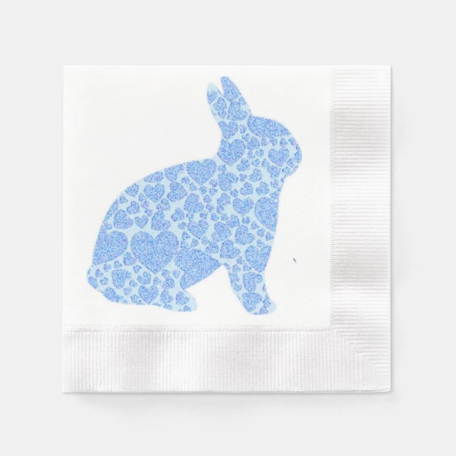 Serviette En Papier Papier jetable lapin bleu serviettes (Devant)