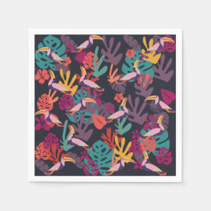 Serviette En Papier Papier Jungle et oiseaux tropicaux
