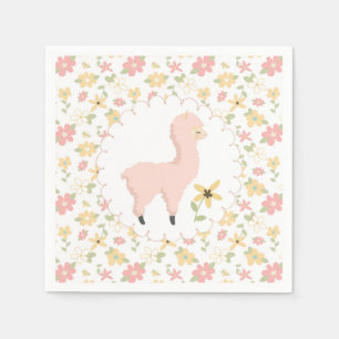 Serviette En Papier Papier Llama rose Napkin