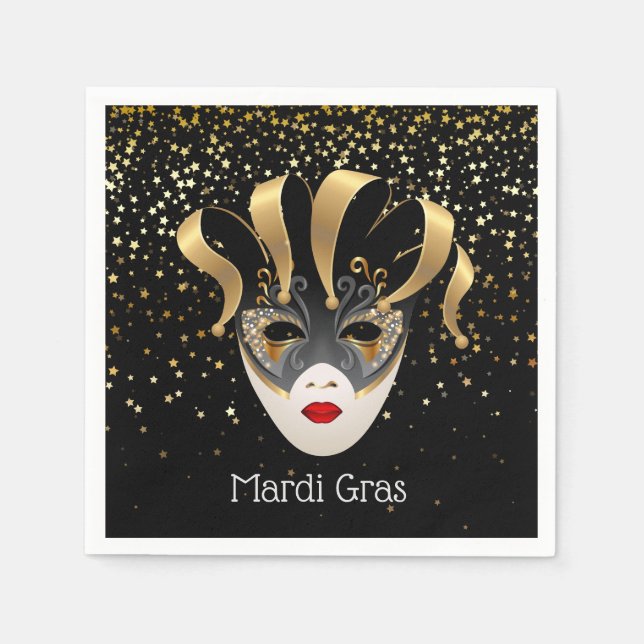 Serviette En Papier Papier Mardi Gras (Devant)