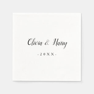 Serviette En Papier Papier Mariage blanc chic Napkin