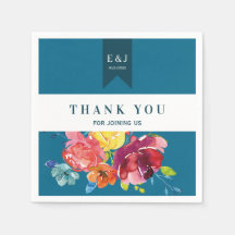 Papier Mariage brillant été coloré Napkin