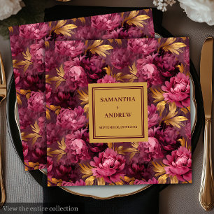 Serviette En Papier Papier Mariage Burgundy Broussaud élégant